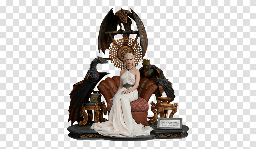 Daenerys Targaryen Mother Of Dragons Statue Game Of Thrones Statues, Furniture, Person, Human, Chair Transparent Png
