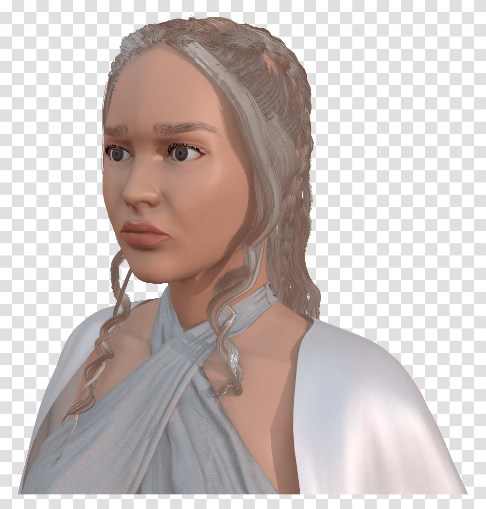 Daenerys Targaryen Polycount Girl, Head, Person, Human, Hair Transparent Png