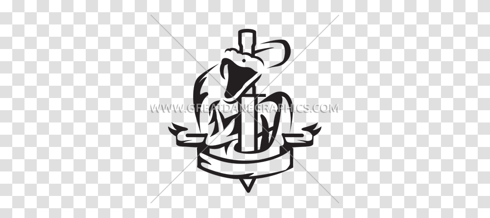 Dagger And Snake Production Ready Artwork For T Shirt Printing, Hook, Anchor Transparent Png