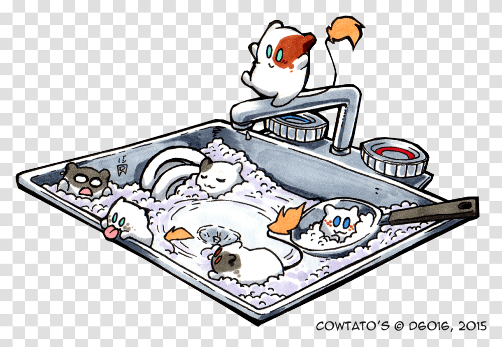 Daily Newf Weasyl Washing Dishes Clipart, Vehicle, Transportation, Bird, Animal Transparent Png