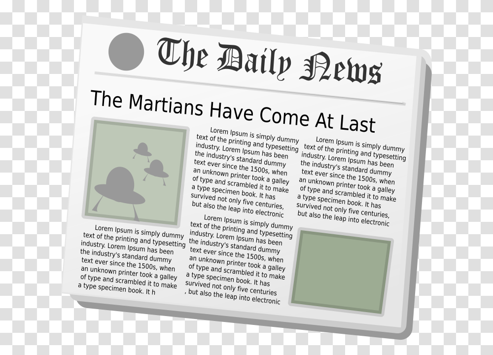 Daily News Aliens News About Computer Technology, Newspaper, Flyer, Poster Transparent Png
