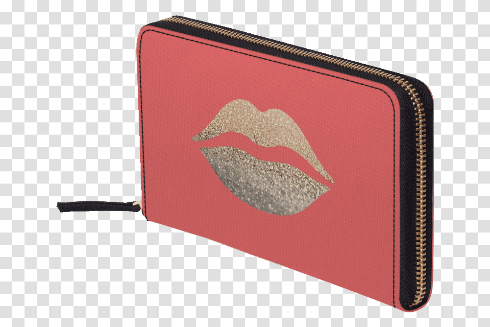 Dailyobjects Gatsby Gold Lips Coral Women's Classic Wallet Wallet, Accessories, Accessory, Passport, Id Cards Transparent Png