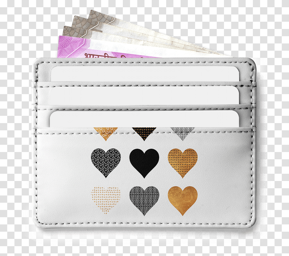 Dailyobjects Gold Hearts Skinny Fit Card Wallet Buy Online Wallet, Accessories, Accessory Transparent Png