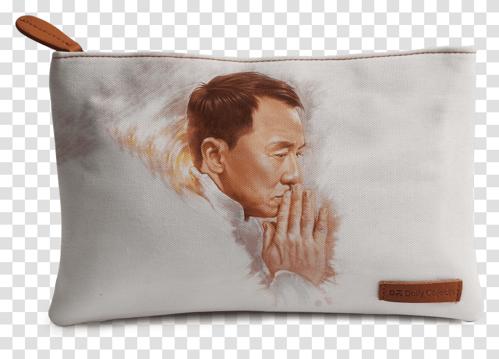Dailyobjects Jackie Chan Regular Stash Pouch Coin Purse, Pillow, Cushion, Person, Human Transparent Png