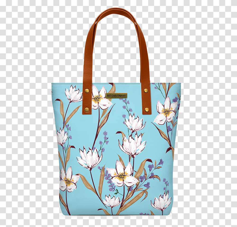 Dailyobjects Sky Blue Lillies Classic Tote Bag Buy Online In Flower, Handbag, Accessories, Accessory, Purse Transparent Png
