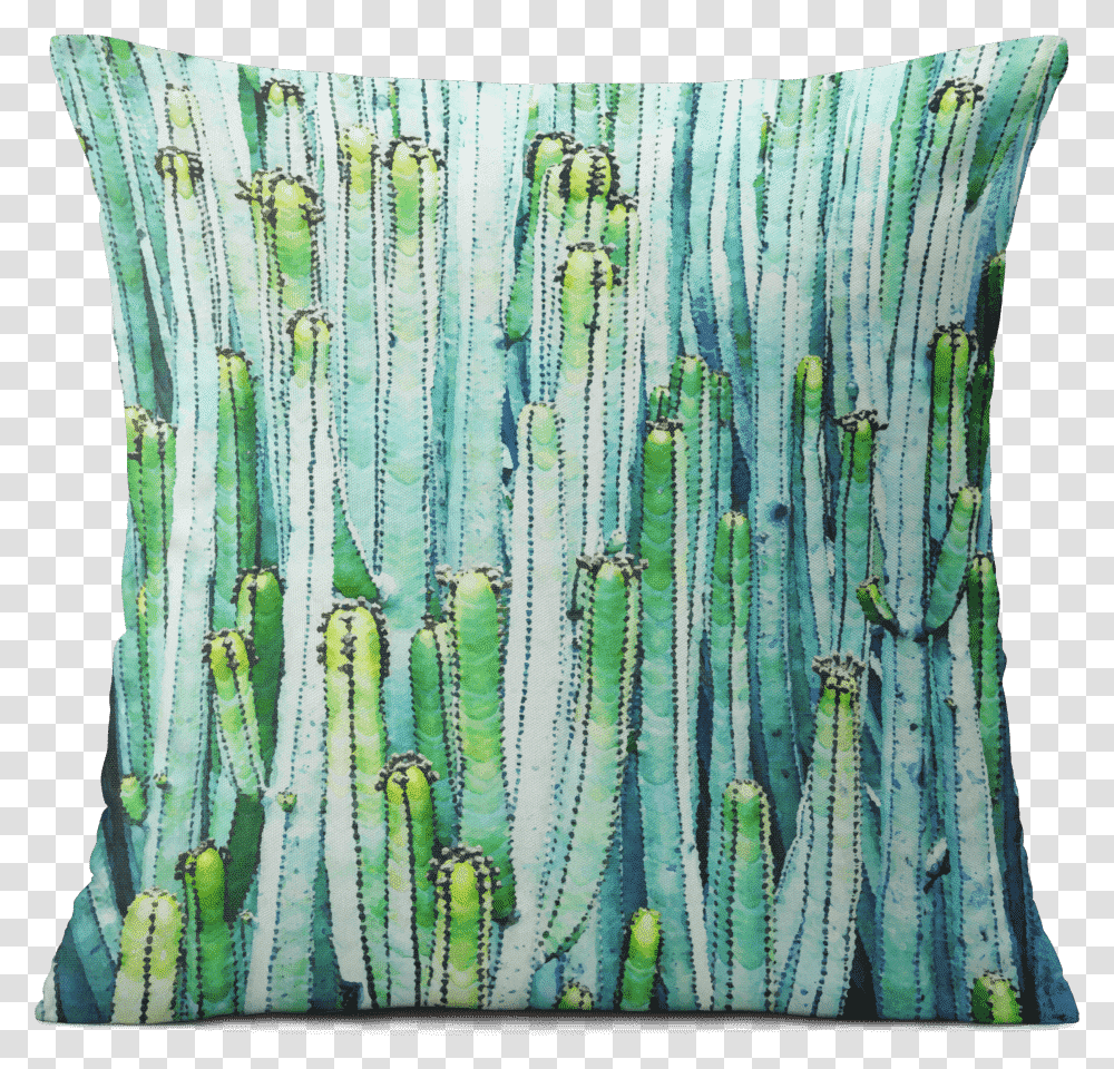 Dailyobjects Watercolor Cactus 18 Cushion Cover Two Sided Print With Portable Network Graphics, Pillow, Rug Transparent Png