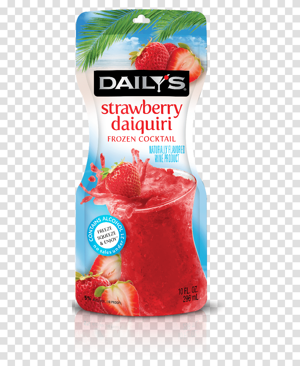 Dailys Rtd Strawb Daiq Pouch 8 4pk Daily's Frozen Drinks, Juice, Beverage, Food, Smoothie Transparent Png