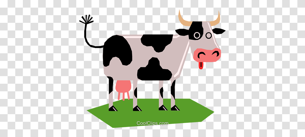 Dairy Cow Royalty Free Vector Clip Art Illustration, Cattle, Mammal, Animal Transparent Png