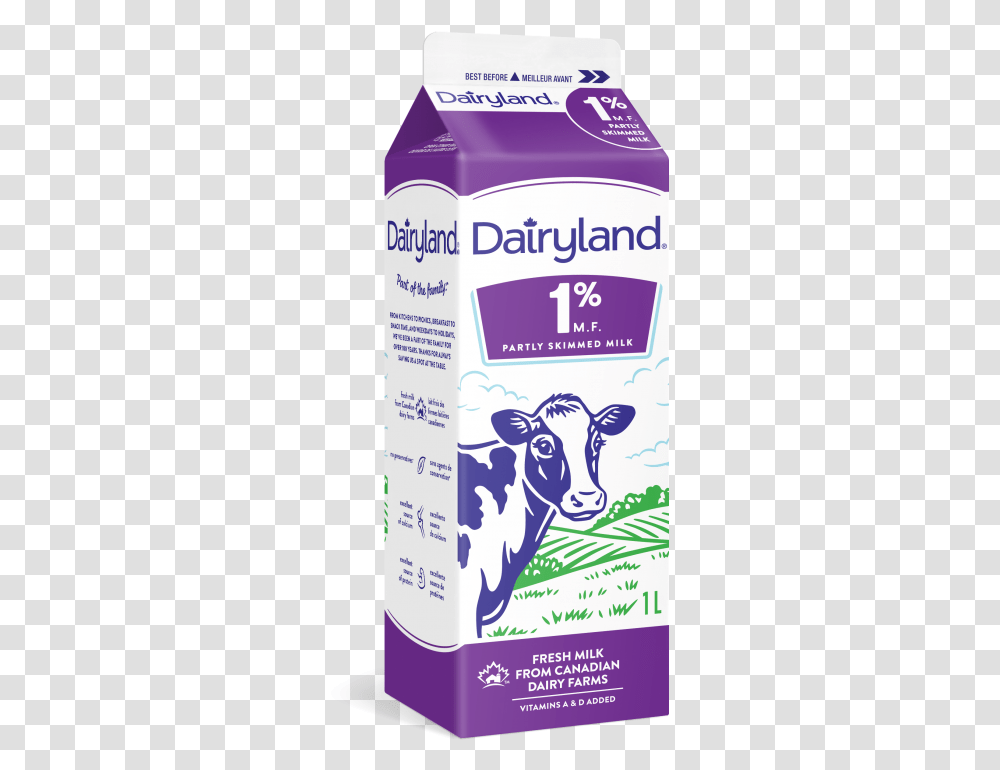 Dairyland 1 Partly Skimmed Milk 1 Litre Carton 1 Litre Milk Carton, Flyer, Poster, Paper, Advertisement Transparent Png