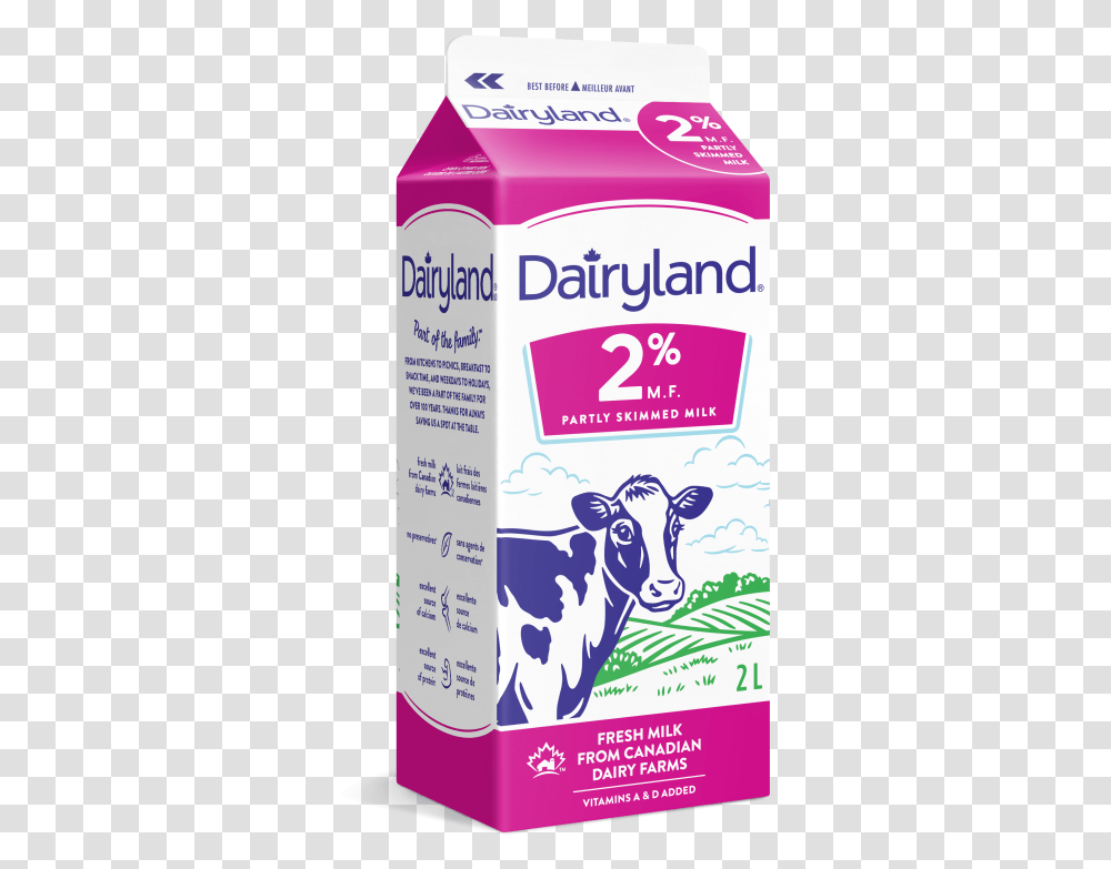 Dairyland 2 Partly Skimmed Milk 2 Litre Carton 1 Litre Milk Carton, Mammal, Animal, Flyer, Poster Transparent Png