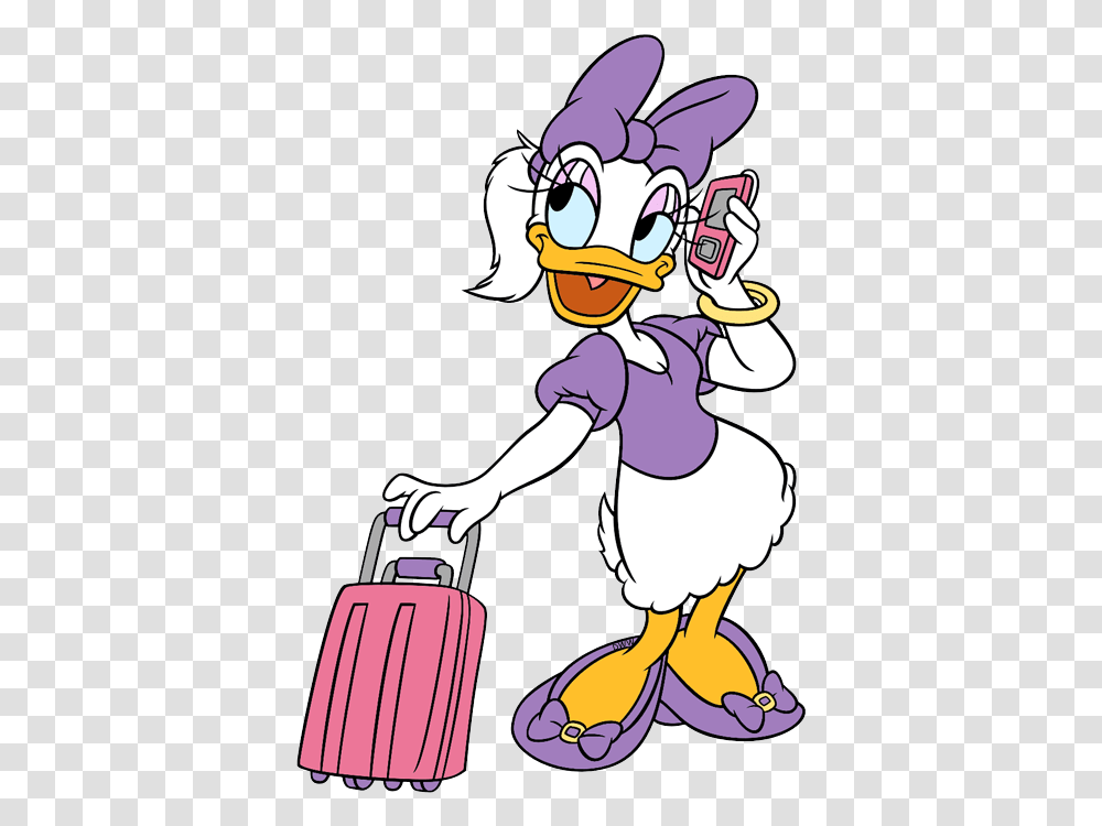 Daisy Duck On The Phone, Luggage, Book, Comics, Suitcase Transparent Png