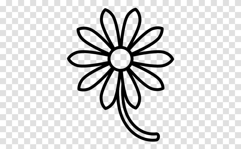 Daisy Flower Outline Flat Icon Sticker Flower Line Black And White Vector, Gray, World Of Warcraft, Halo Transparent Png