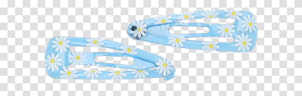 Daisy Print Hair Clips Blue Hair Clips Aesthetic, Tool, Nature, Outdoors, Toothbrush Transparent Png