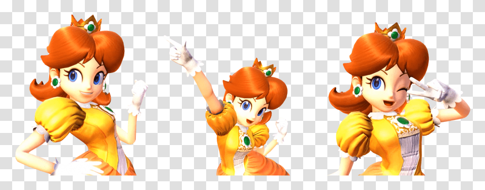 Daisy S Victory Poses From Super Smash Bros Ultimate Smash Bros Ultimate Daisy, Person, Human, Figurine, Toy Transparent Png
