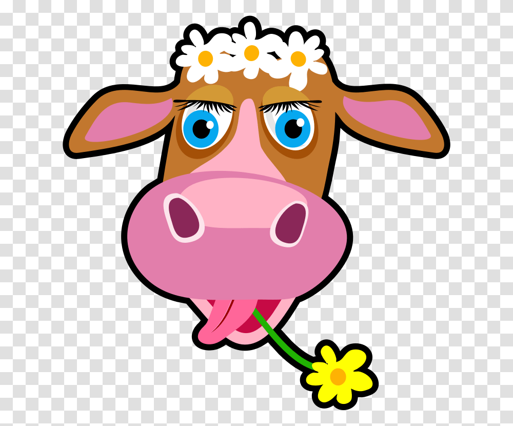 Daisy The Cow Cartoon Clipart Cow Face, Cattle, Mammal, Animal, Dairy Cow Transparent Png