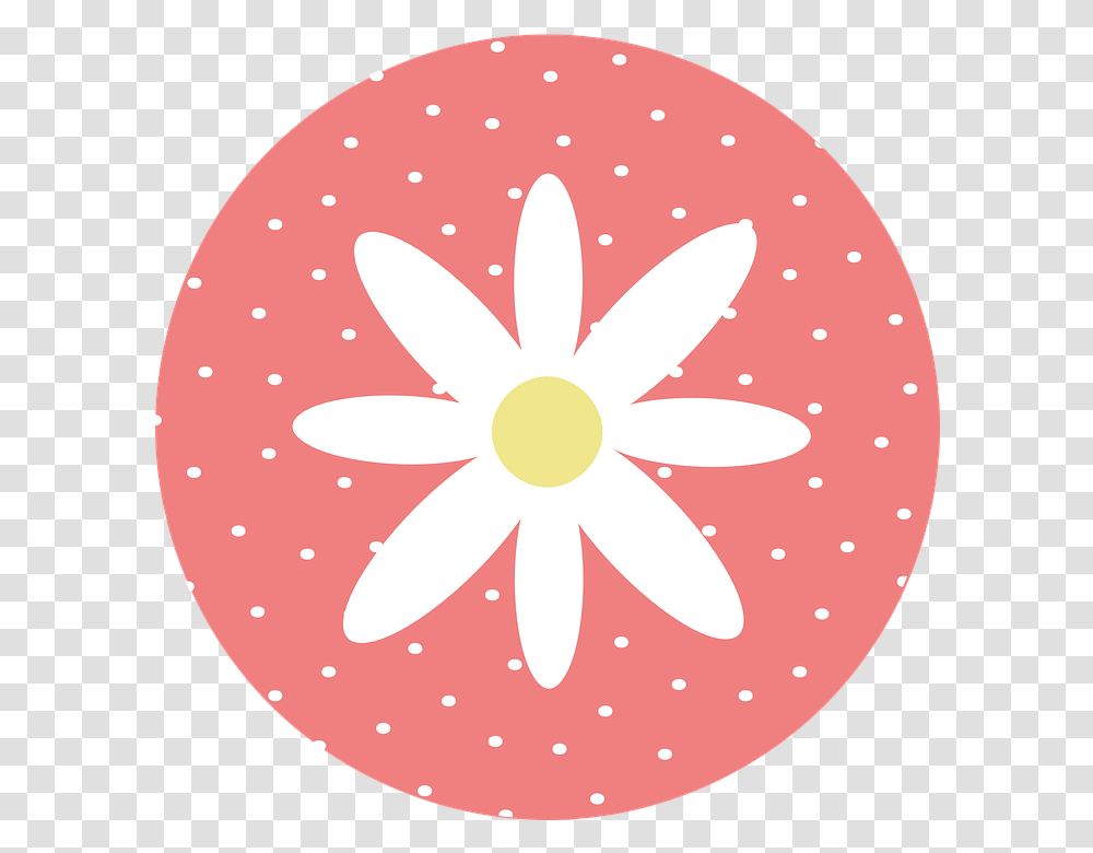 Daisy With Polka Dots Coral Svg Clip Arts Thin Blue Line Shield, Plant, Label, Flower Transparent Png