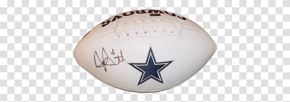 Dak Prescott Autographed Dallas Cowboys Logo Football Jsa Kick American Football, Sport, Sports, Rugby Ball Transparent Png