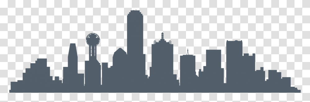 Dallas City Skyline Silhouette, Panoramic, Building, Architecture, People Transparent Png