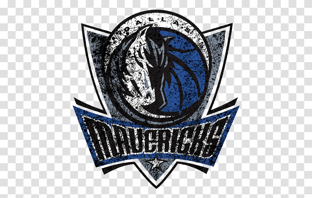 Dallas Mavericks 2001 Present Primary Logo Distressed Small Dallas Mavericks Logo, Trademark, Emblem, Rug Transparent Png