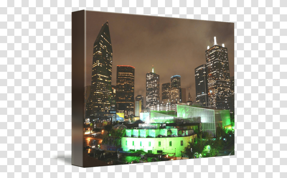 Dallas Skyline At Night Skyscraper, High Rise, City, Urban, Building Transparent Png