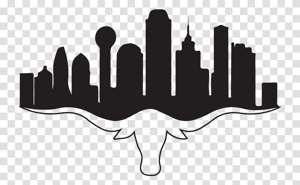 Dallas Tx Skyline Silhouette, Animal, Mammal, Stencil Transparent Png