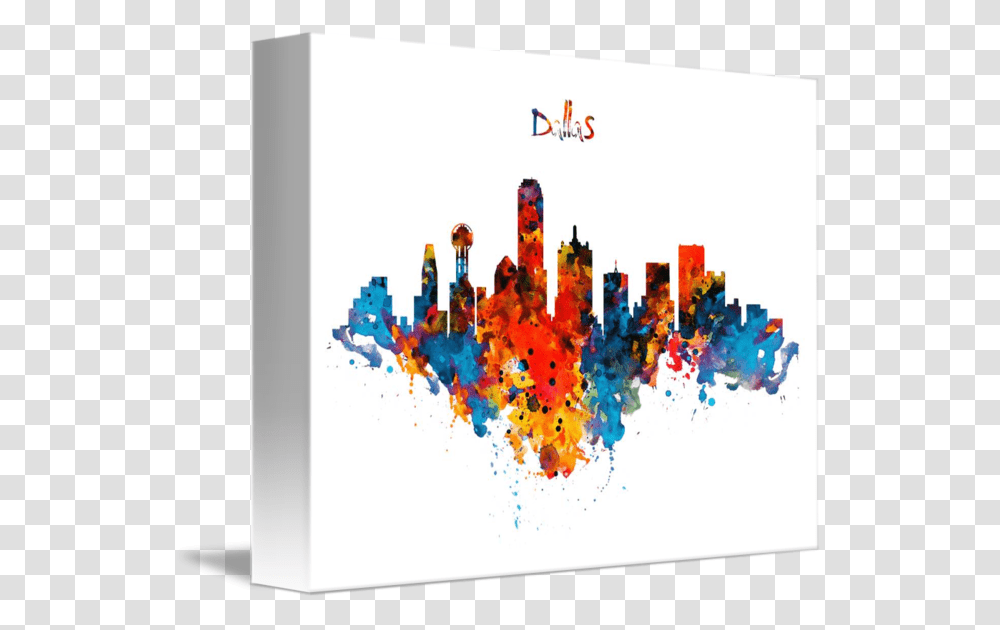 Dallas Watercolor Skyline By Marian Voicu Graphic Design, Modern Art, Advertisement Transparent Png