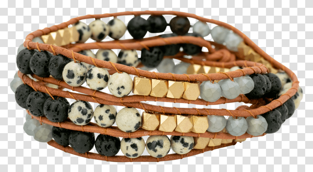 Dalmation Stone Triple Wrap Zengo Bracelet Bracelet, Sphere, Wood, Fungus, Sweets Transparent Png