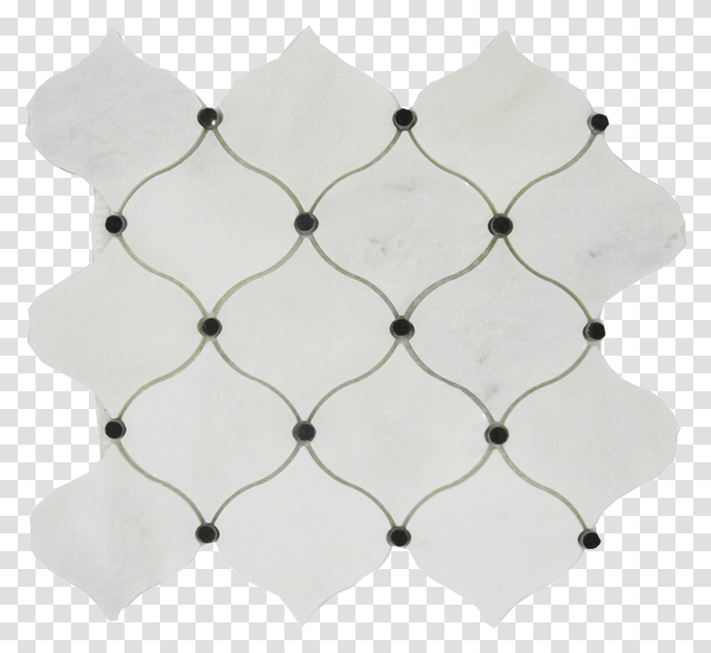 Daltile Cotton Arabesque Marble Mosaic Tile Chain Link Fencing, Cushion, Furniture, Pattern, Rug Transparent Png