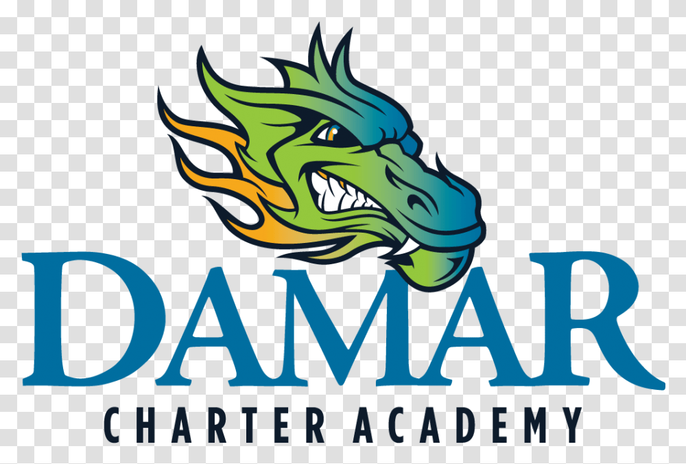 Damar Charter Academy Logo Logo Damar, Dragon, Poster, Advertisement Transparent Png