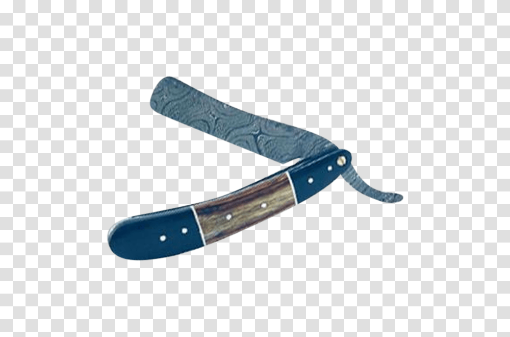 Damascus Straight Razor Steel Blade And Horn Wood Handles, Weapon, Weaponry, Strap Transparent Png