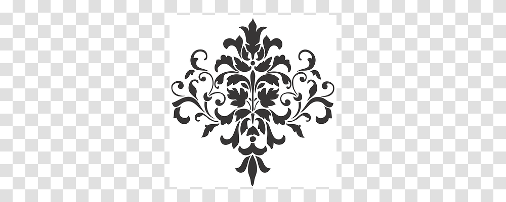 Damask Stencil, Floral Design, Pattern Transparent Png