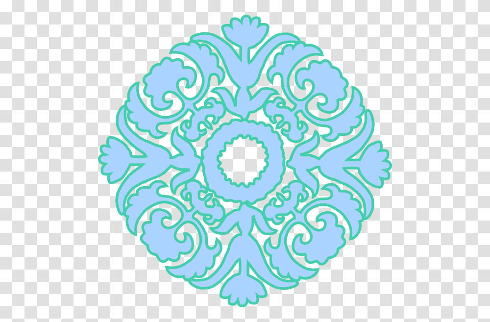 Damask Flourish Pastel Blue Green Svg Clip Arts, Pattern, Rug, Ornament, Birthday Cake Transparent Png