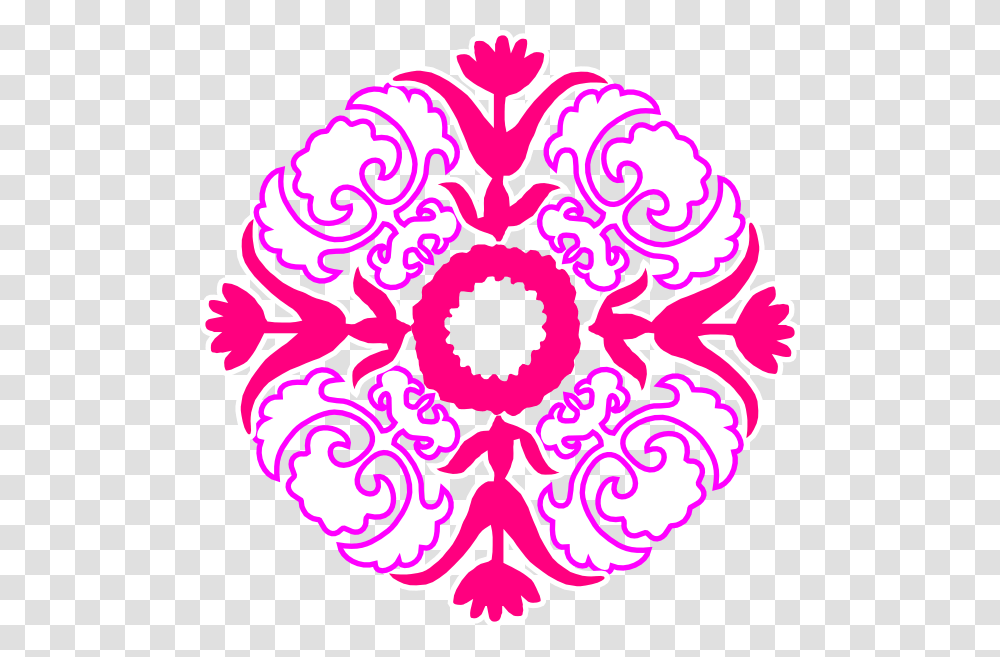 Damask Flourish Pink Orange Clip Art, Pattern, Floral Design, Ornament Transparent Png