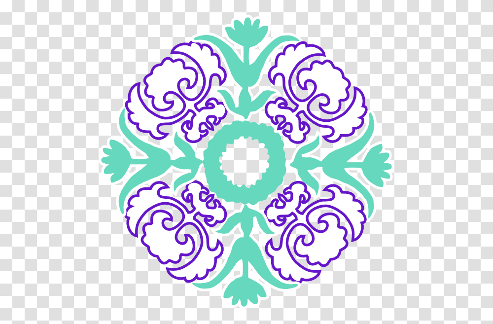 Damask Flourish Purple Mint Clip Art, Pattern, Floral Design, Rug Transparent Png