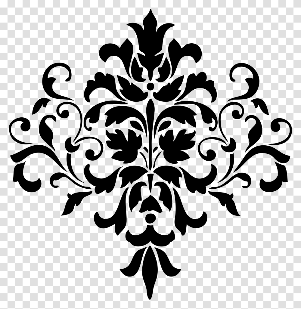 Damask Stencil Pattern Damask, Gray, World Of Warcraft Transparent Png