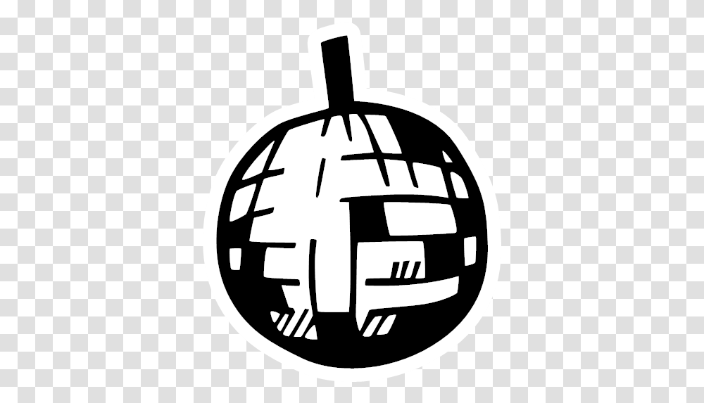 Damce Floor Mirrorball Party Icon New Years Hand Drawn Sticker, Grenade, Bomb, Weapon, Weaponry Transparent Png