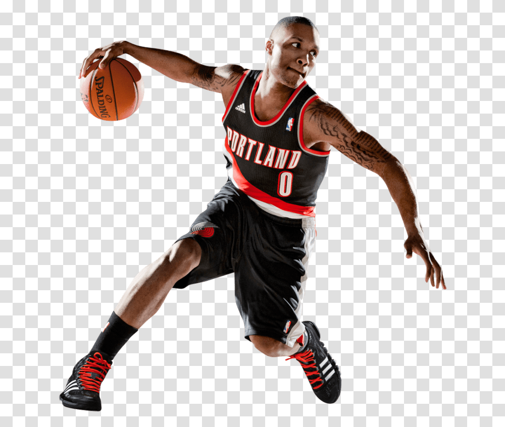 Damian Lillard Fast Dribbling Basketball Players Silhouette, People, Person, Human, Team Sport Transparent Png