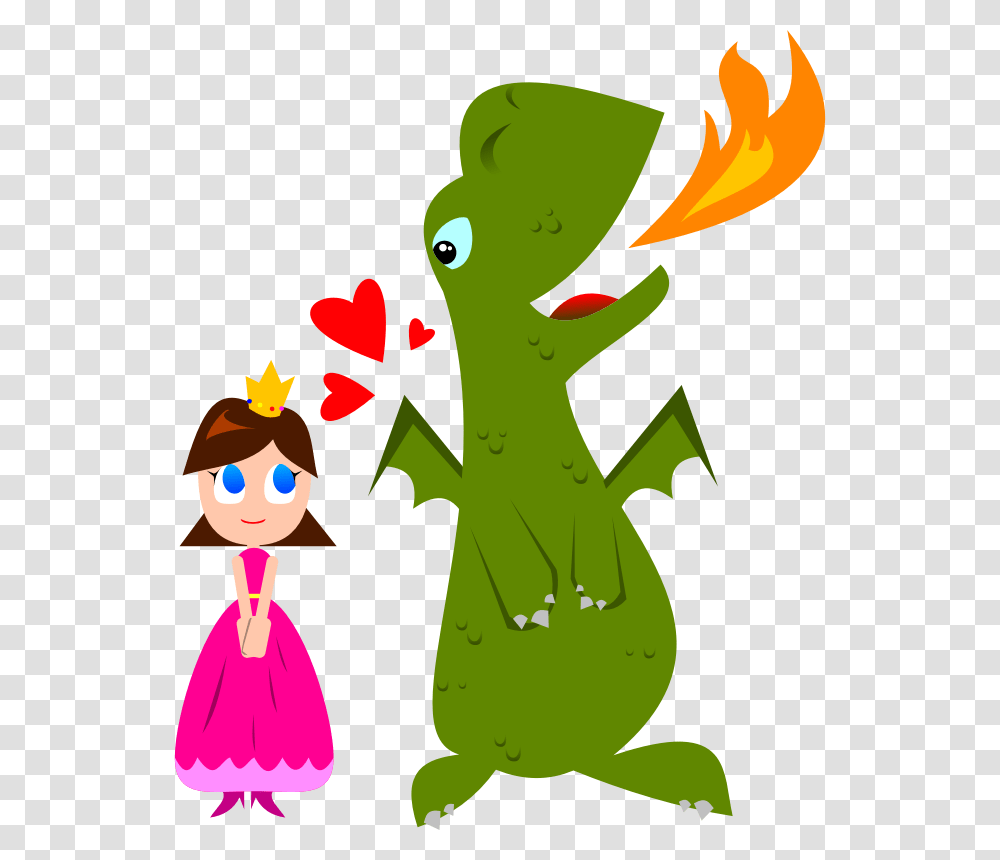 Dan Jorge Dragon La Diada Cartoon Princess And Dragon, Outdoors, Plant, Amphibian, Wildlife Transparent Png