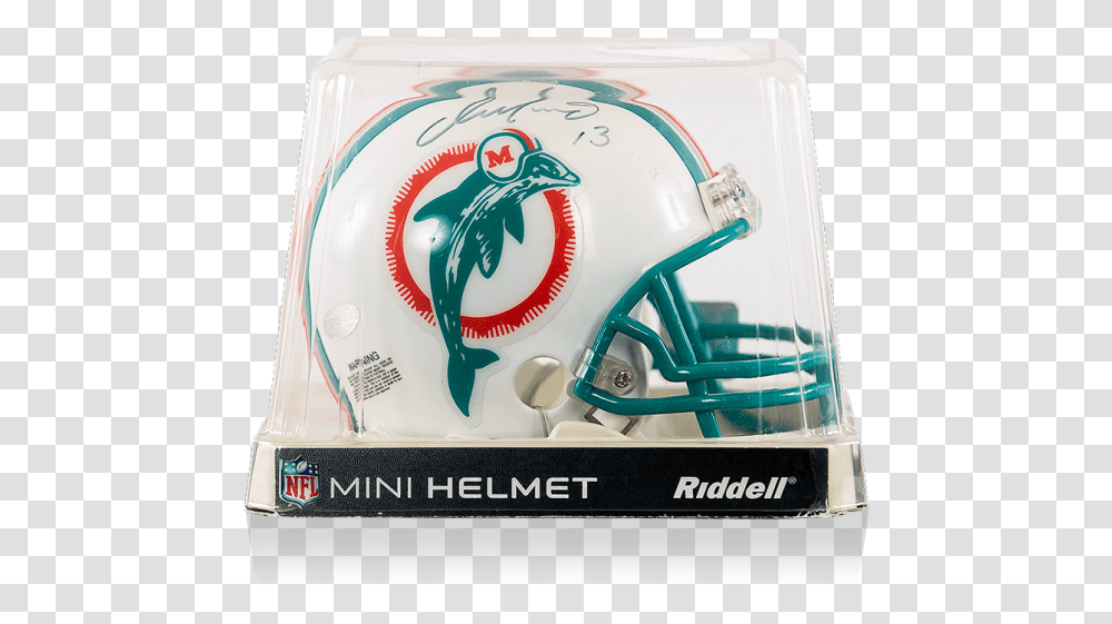 Dan Marino Signed Mini Miami Dolphins Riddell Helmet Face Mask, Apparel, American Football, Team Sport Transparent Png