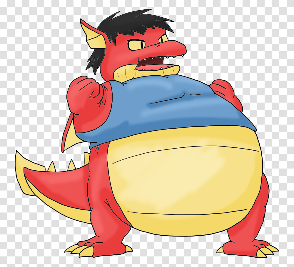 Dan The Fat Red Dragon By Capo16 By Juacoproductionsarts Fat Red Dragon, Helmet, Label, Animal Transparent Png