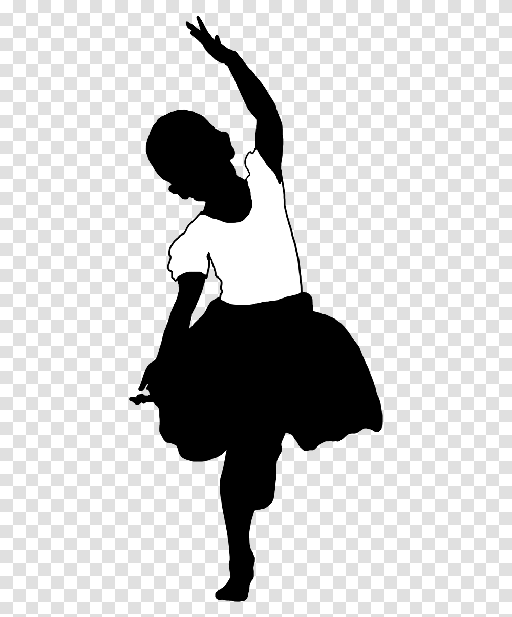 Dance Ballet Black And White Clipart Kid Graphic Free Kids Dance Silhouettes, Stencil Transparent Png