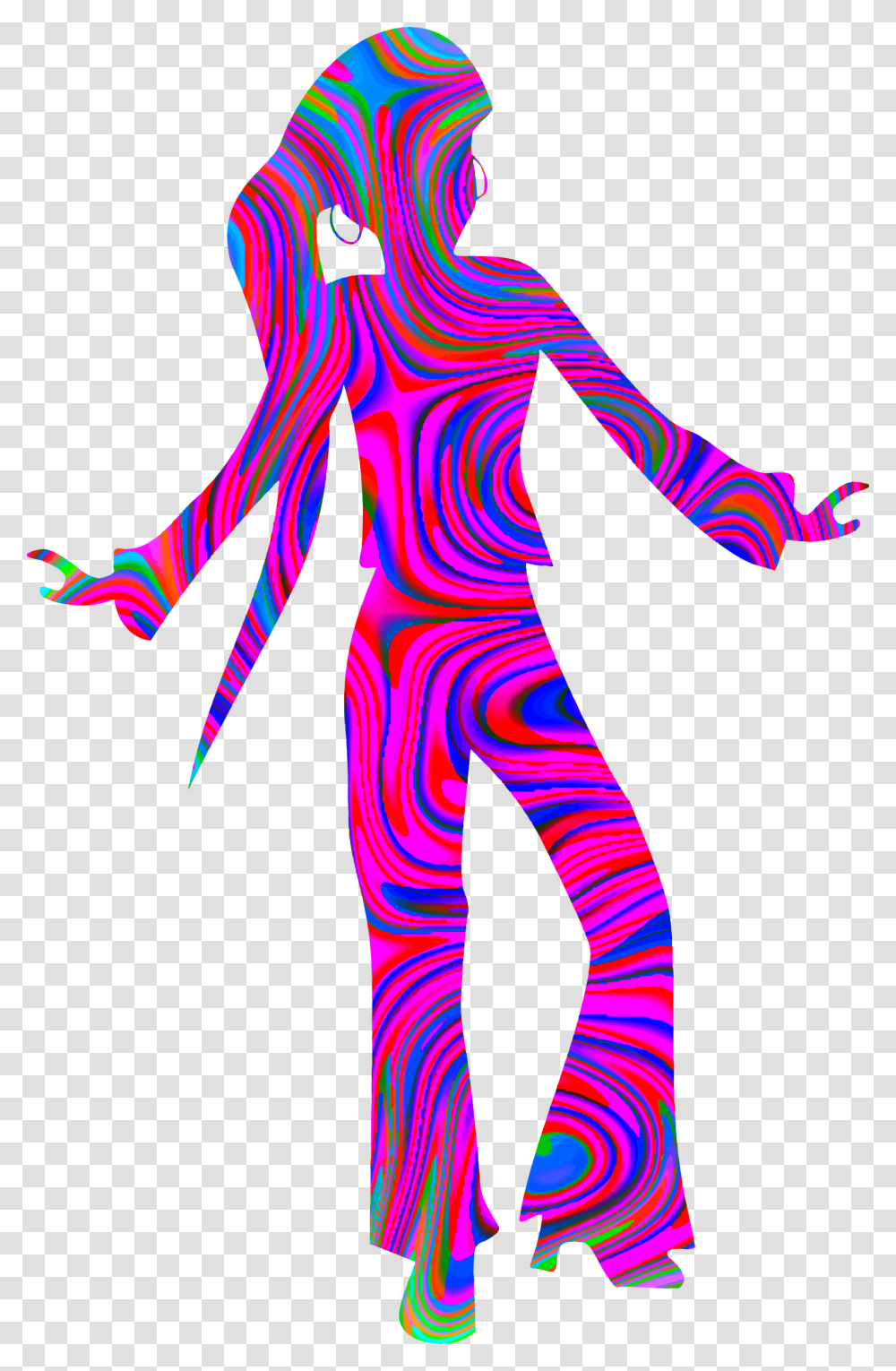 Dance Disco Silhouette Clip Art Dancing Disco Girl Silhouette, Pattern, Person, Human, Pants Transparent Png