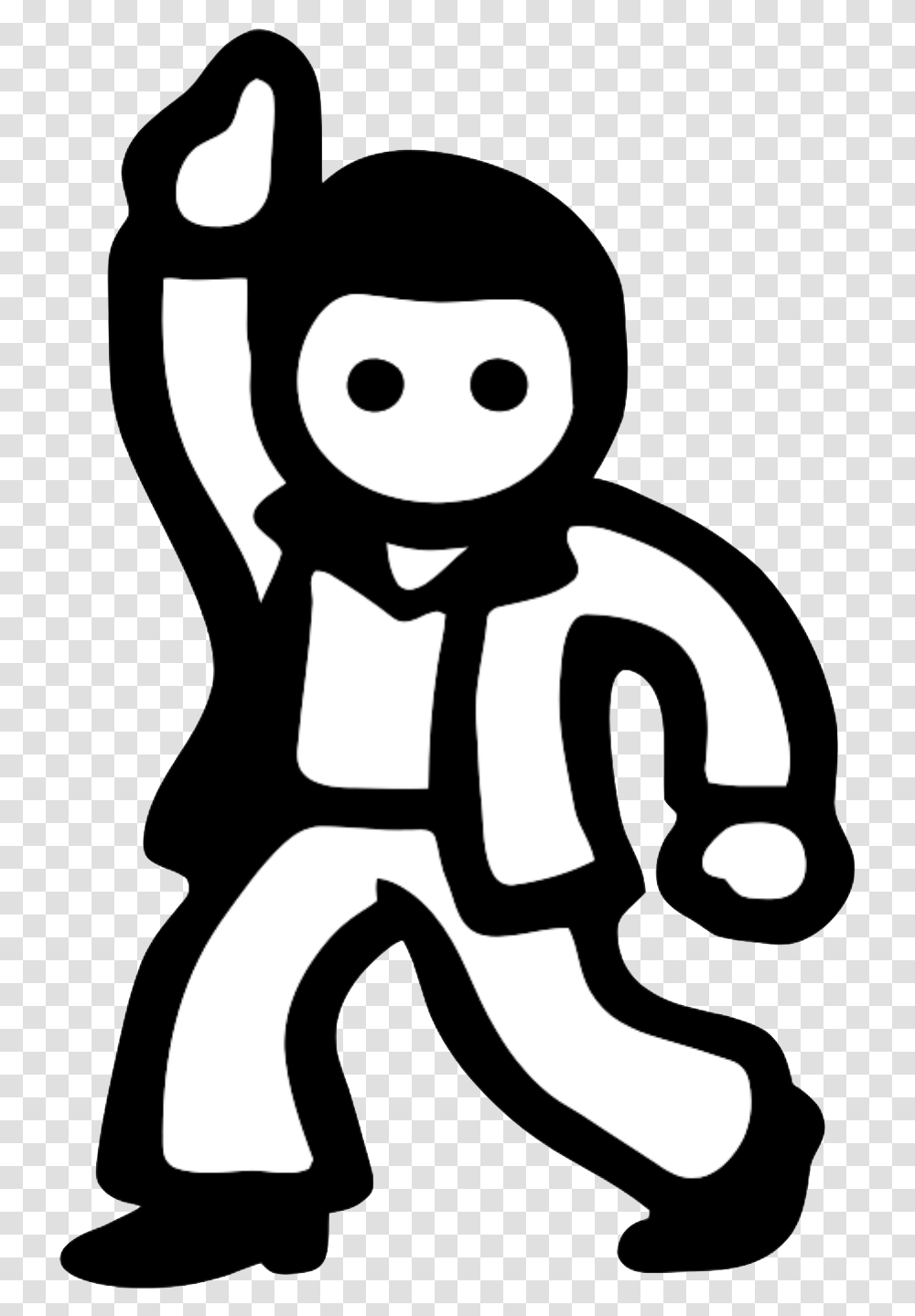 Dance Emoji Black And White, Stencil, Number Transparent Png