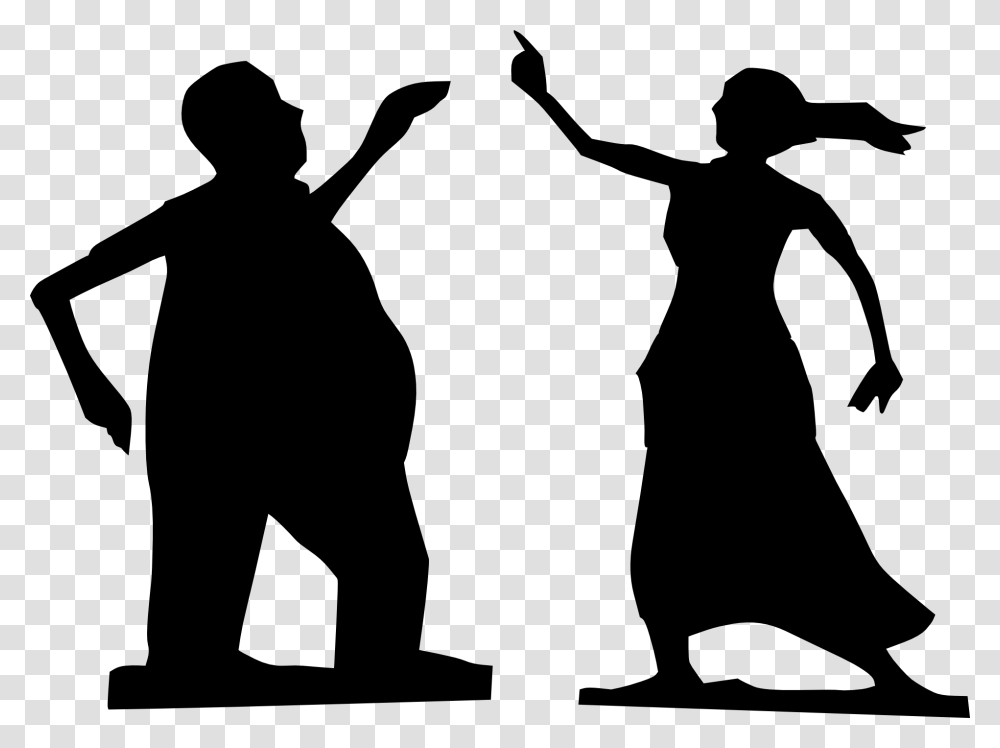 Dance Man Silhouette Woman Dancing Fat Person Silhouette, Human, Dance Pose, Leisure Activities, Performer Transparent Png