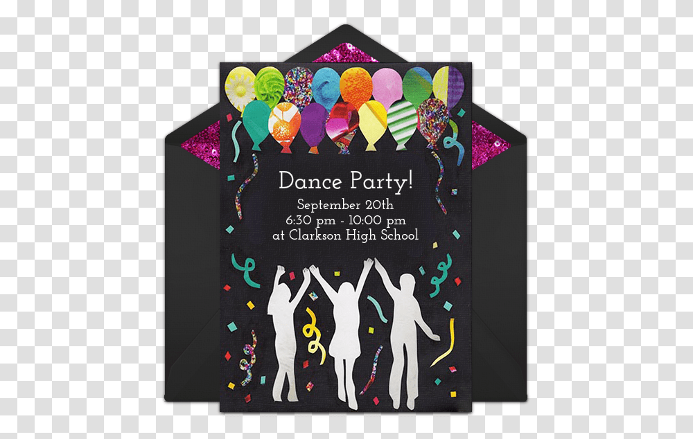 Dance Party Invitation Card, Flyer, Poster, Paper, Advertisement Transparent Png
