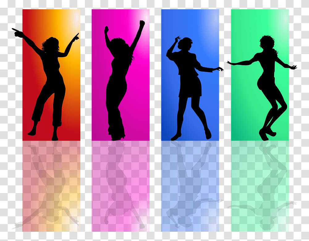 Dance Silhouette Colored, Person, Collage, Poster, Advertisement Transparent Png