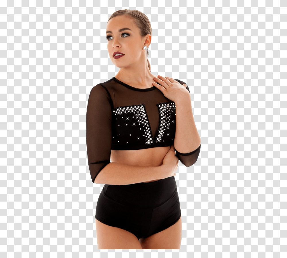 Dance Top With Rhinestones, Person, Human, Sleeve Transparent Png