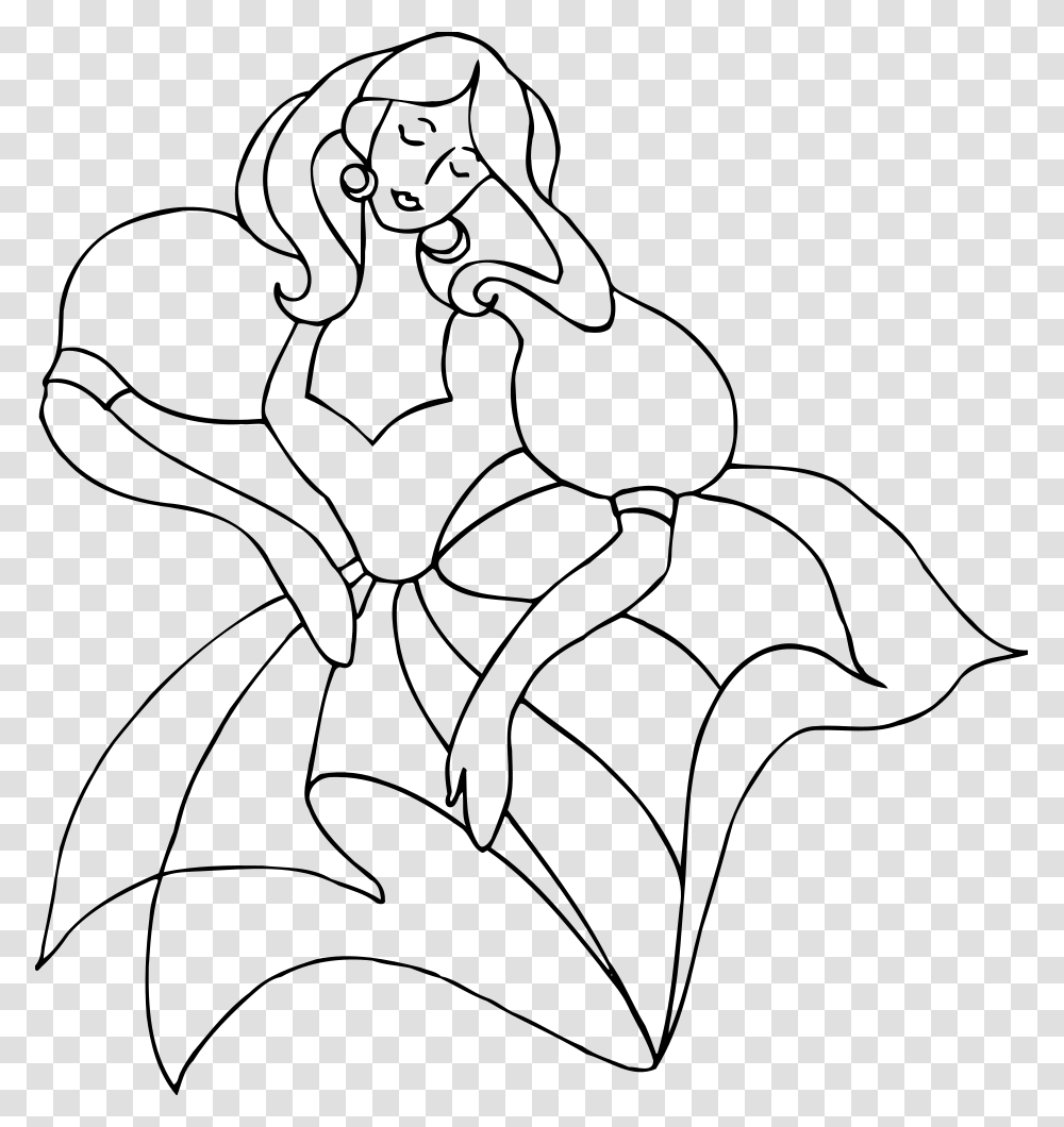 Dancer 44 Line Drawing Princess Painting Black And White, Gray, World Of Warcraft Transparent Png