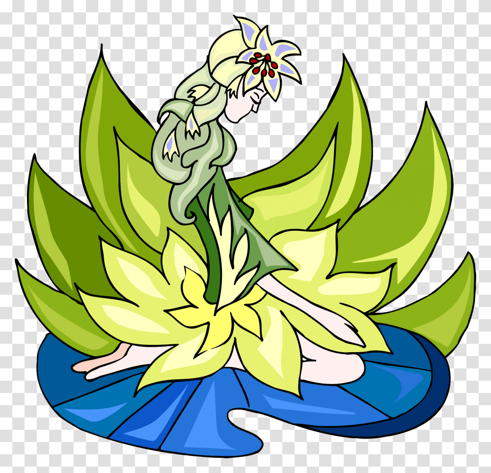 Dancer In Lotus Dress Vector Clipart Image, Floral Design, Pattern, Plant Transparent Png