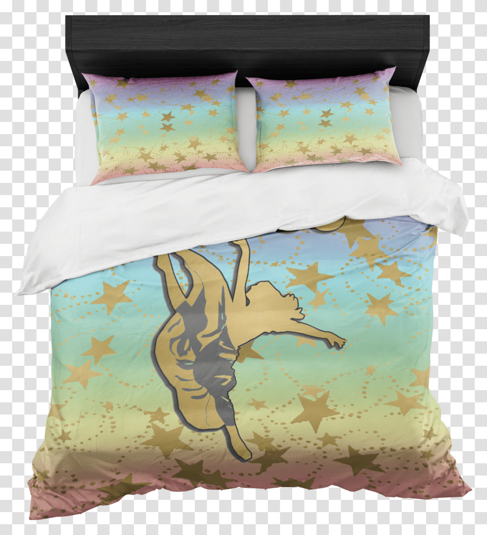 Dancer Silhouette In Gold And Rainbow Gradient With Pink Pineapple Bedding, Pillow, Cushion, Diaper, Home Decor Transparent Png